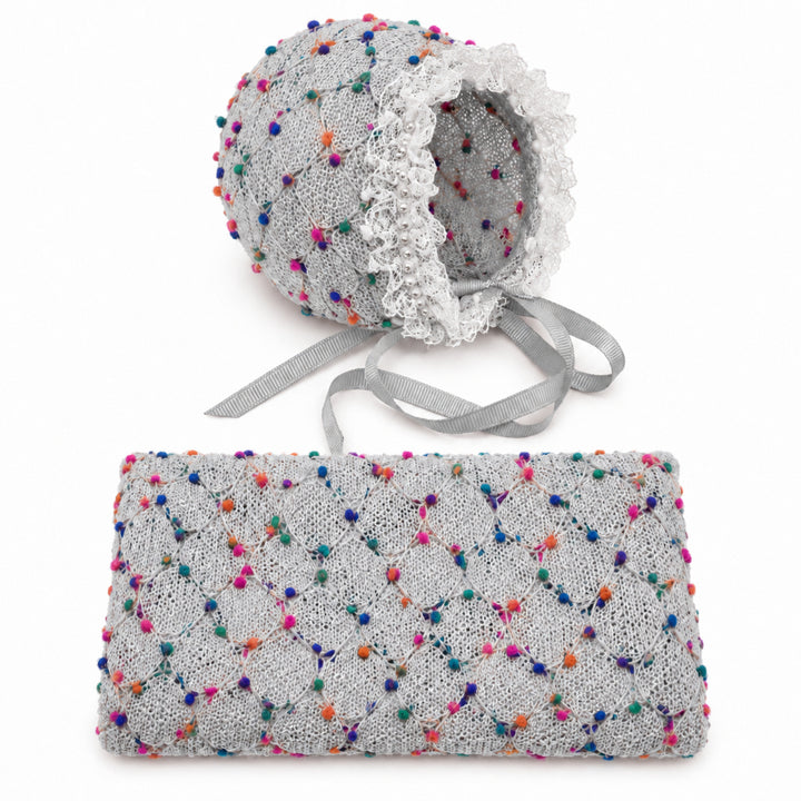 Newborn Polka Dot Wrap Headwear & Polka Dot Hat with Lace Trim