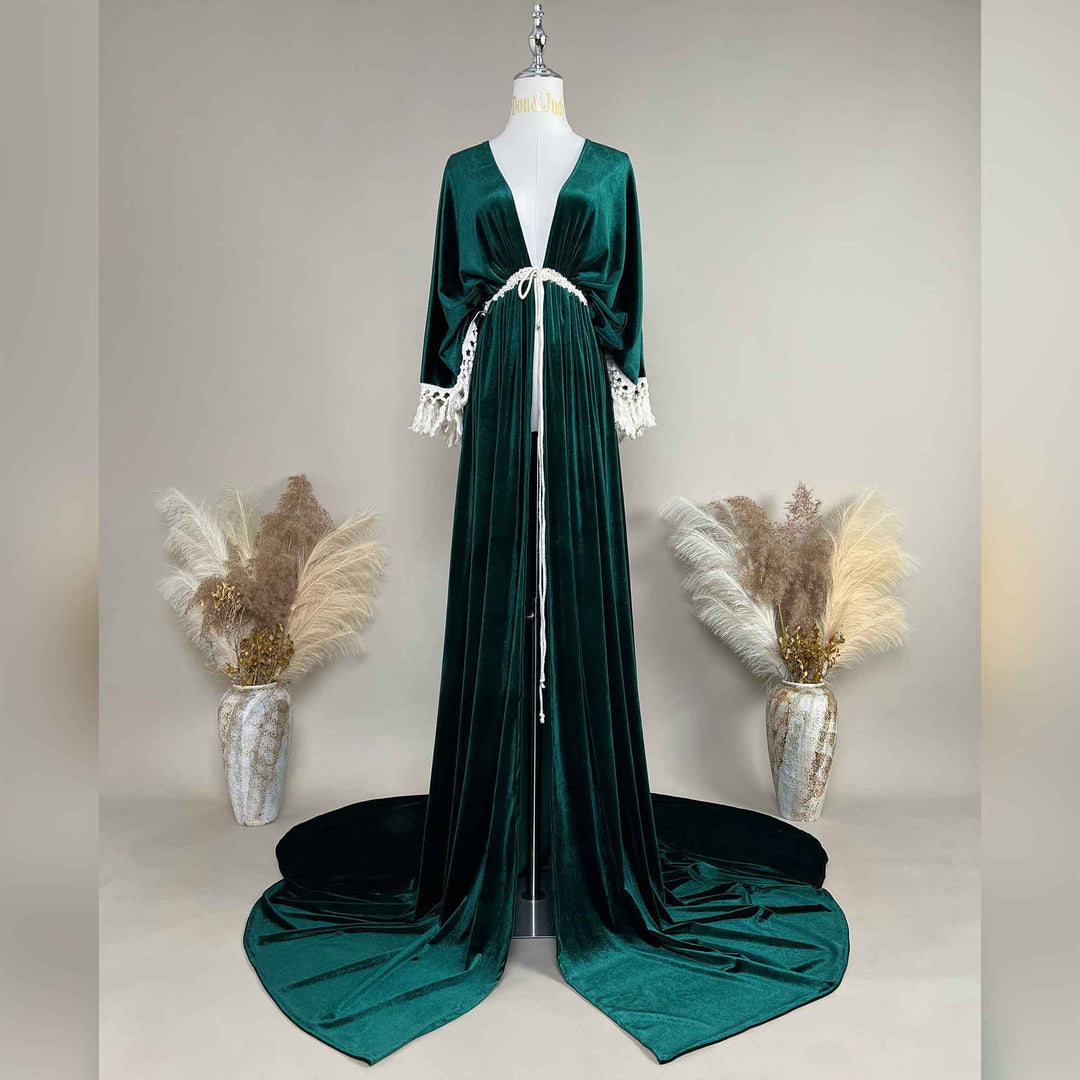Enid Velvet Split Robe Gown - Don&Judy Newborn&Maternity photography props