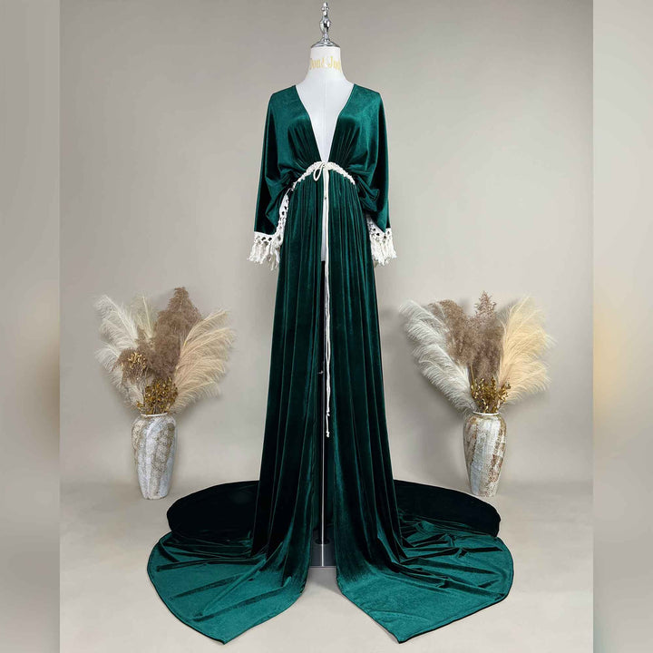 Enid Velvet Split Robe Gown - Don&Judy Newborn&Maternity photography props