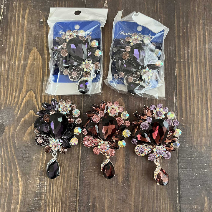 Multicolor Rhinestone Pendant Brooches