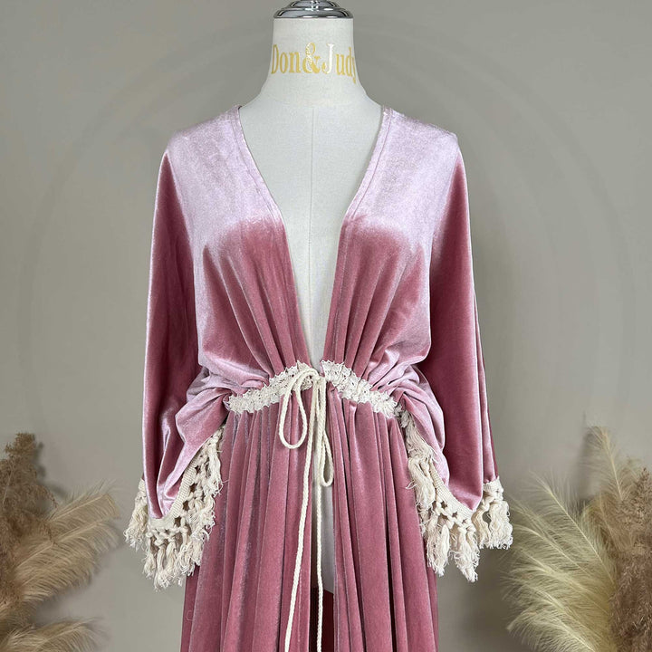 Enid Velvet Split Robe Gown