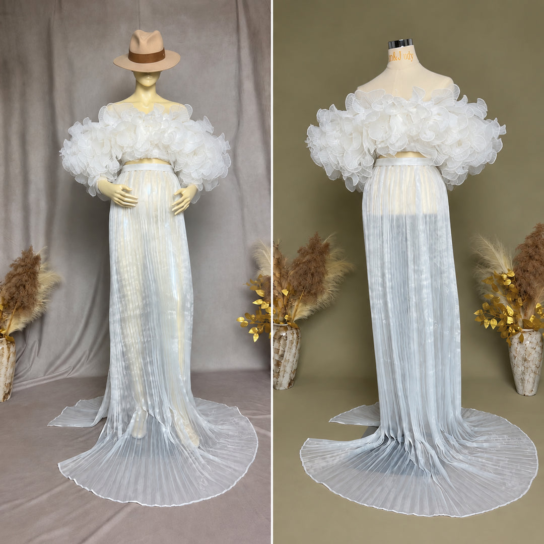 Laura Gown | Organza Two-Piece Set Maternity Photography Dress