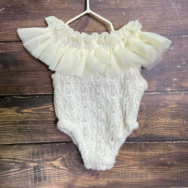 Ivory Off-Shoulder Newborn Romper