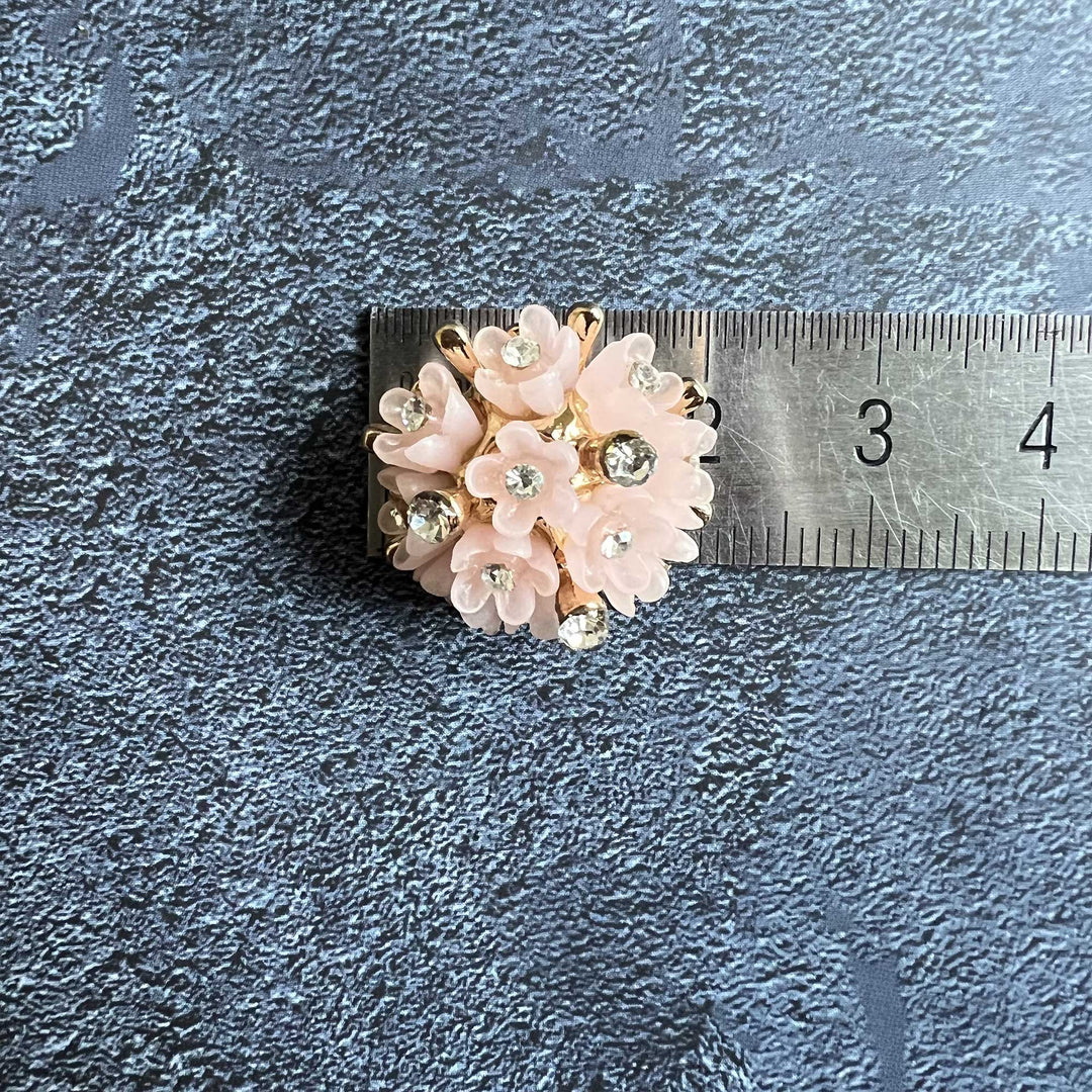 Floral Rhinestone Mushroom Buttons