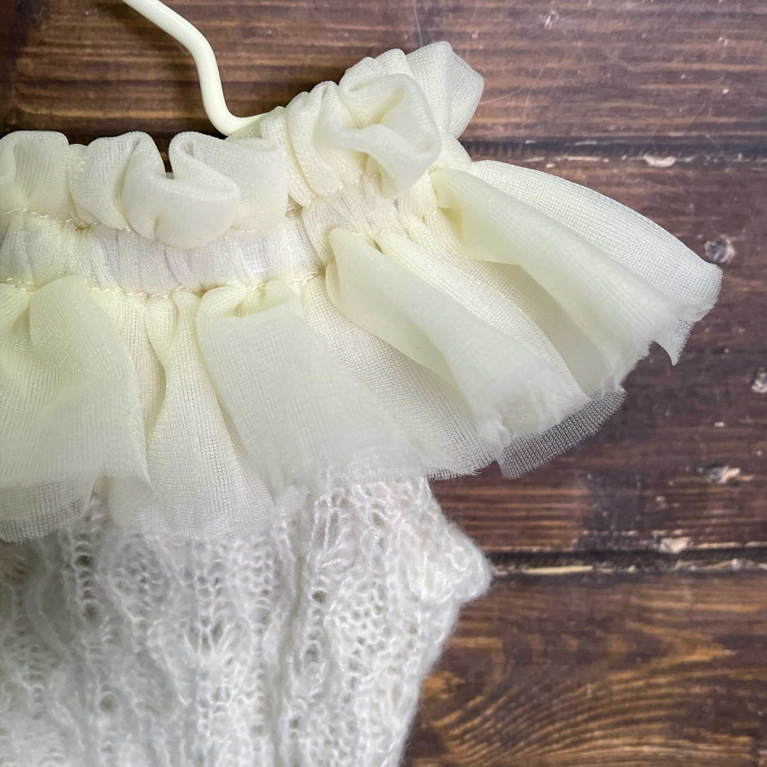 Ivory Off-Shoulder Newborn Romper