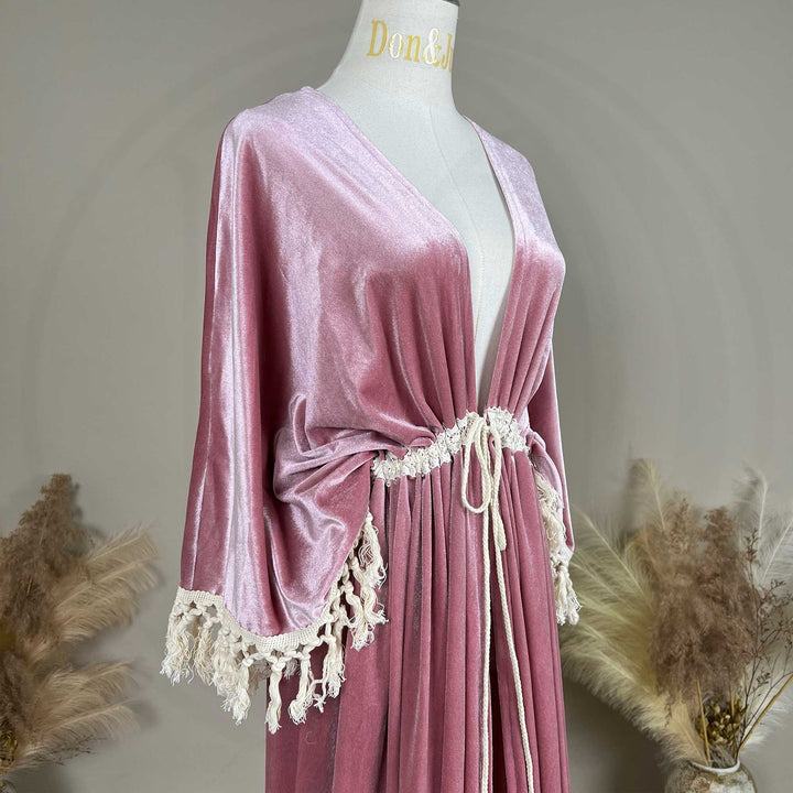 Enid Velvet Split Robe Gown