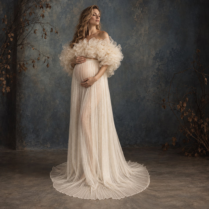 Laura Gown | Organza Two-Piece Set Maternity Photography Dress