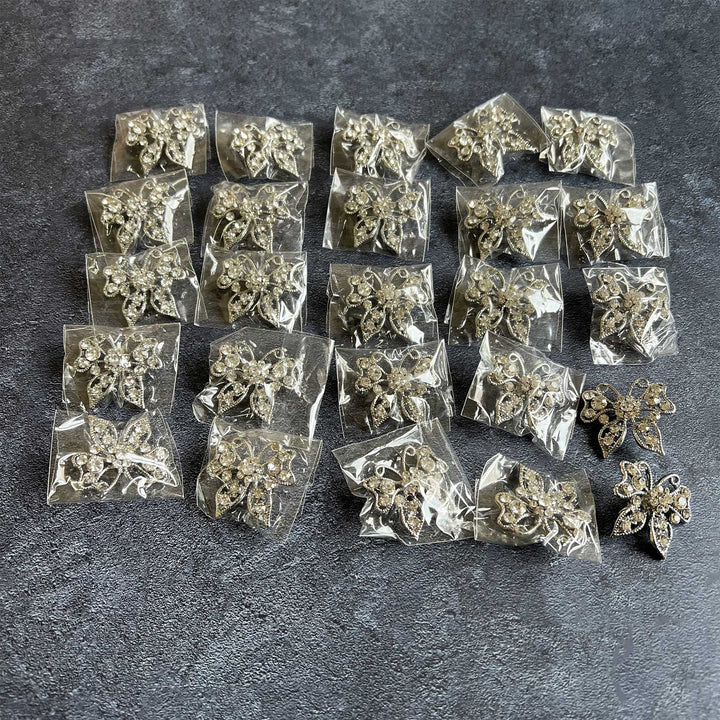 Butterfly Rhinestone Buttons