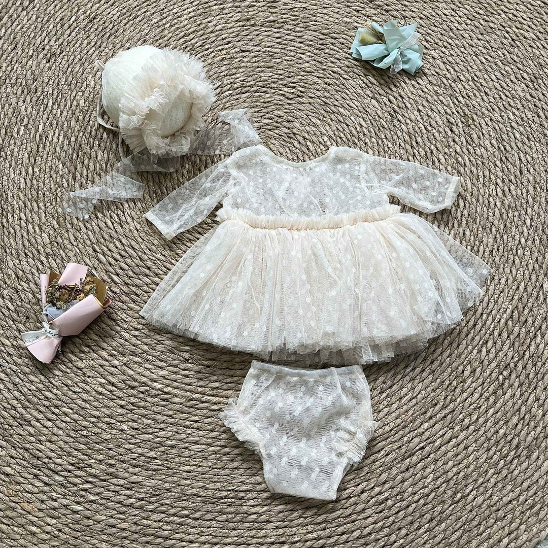 Newborn Rust Red Tulle Dress & Hat Set