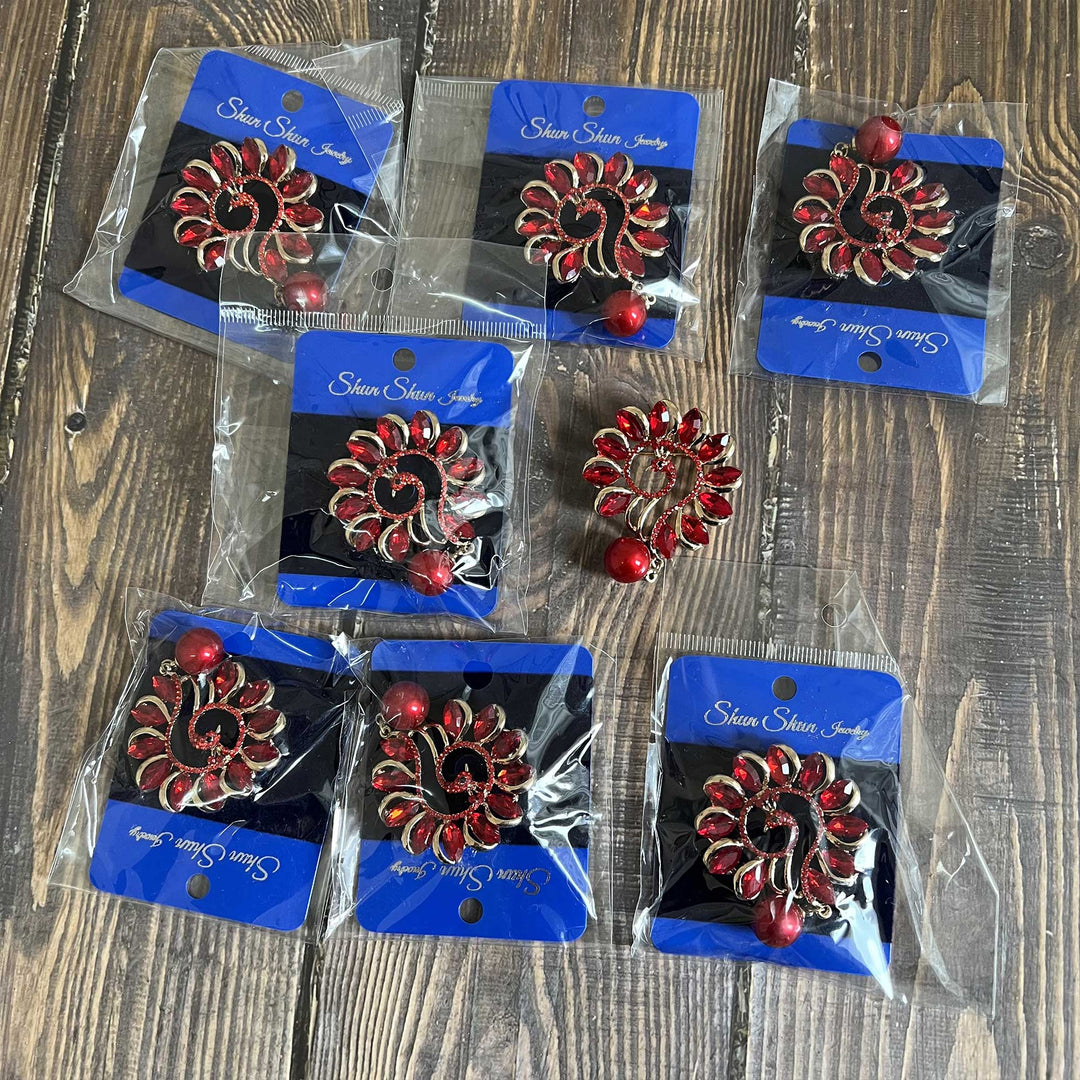 Peacock Rhinestone Brooches