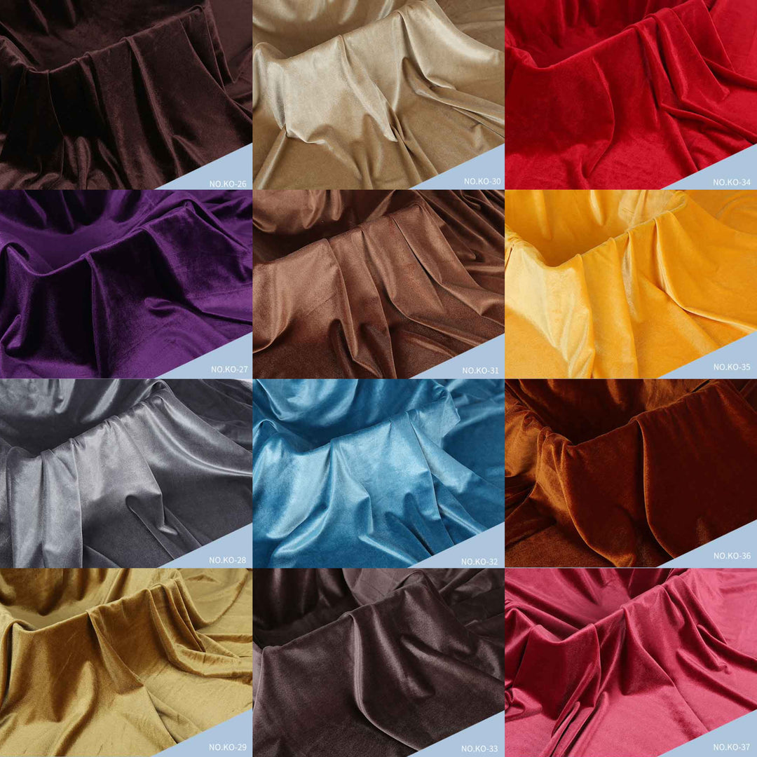 This is a large grid of twelve fabric swatches in various colors. This is a Ediwna dress color-options reference image rather than a single product photo.